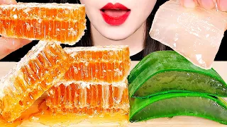 ASMR 벌집꿀 알로에 먹방 리얼사운드 RAW HONEYCOMB & ALOE VERA EATING SOUNDS NO TALKING MUKBANG