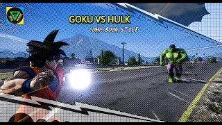 GTA 5 Mod Showcase: Comic Book Style Goku vs. Hulk Death Battle - Intense Combat!