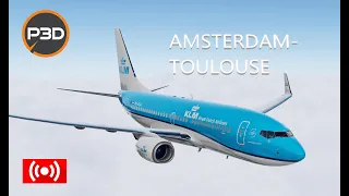 Prepar3dv5.2 Amsterdam to Toulouse KL1307 737-700