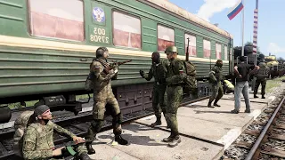 TRAIN FULL of RUSSIAN Mobilized Was Destroyed by the precision UKRAINE HIMARS Attack - ARMA 3