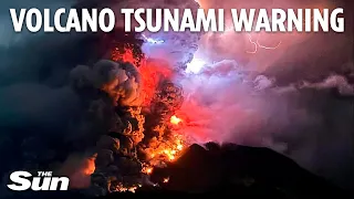 Massive ‘Ring of Fire’ volcano erupts spewing fire into sky as thousands flee homes in Indonesia