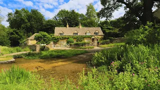 Beautiful COTSWOLDS, Upper Slaughter English Village Walk 4K