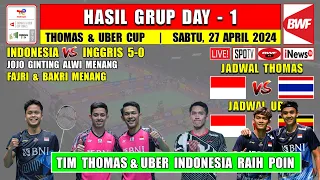 Hasil Thomas Uber Cup 2024 Hari Ini Day 1 ~ JOJO GINTING & FAJRI Menang ~ Tim Thomas Raih Poin