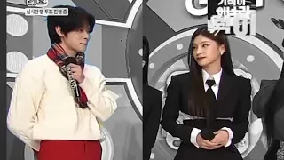 yeonjun looked nervous when he met yeji on Inkigayo (full version)