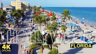 Hollywood Beach Florida 2023 Drone 4K