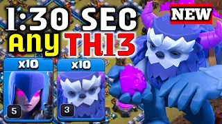 Th13 Yeti Witch Attack With 10 Zap Spell | Best Th13 Attack Strategy in Clash of Clans🔥