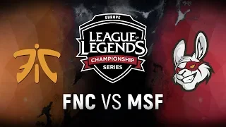 FNC vs. MSF - Semifinals Game 4 | EU LCS Summer Playoffs | Fnatic vs. Misfits Gaming (2018)