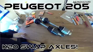 +3 Racing Vlogs: K20 peugeot 205 // Swap Axles & assembly