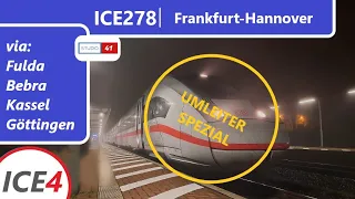 Führerstandsmitfahrt/Cabride Frankfurt-Hannover *ICE278* (ICE4 II BR412)