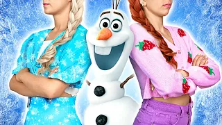 Kosmetyczne wyzwanie DIY! Elsa VS Anna — kto wygra STYLOWE STARCIE? ❄️💄