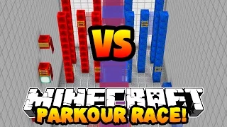 Minecraft RED VS BLUE PARKOUR RACE! w/PrestonPlayz & Kenny