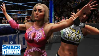 WWE 2K20 SMACKDOWN BAYLEY (W/SASHA BANKS) VS PEYTON ROYCE (W/BILLIE KAY)