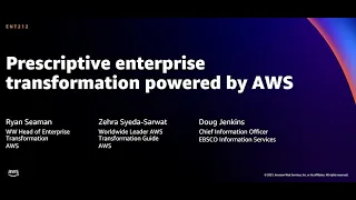 AWS re:Invent 2021 - Prescriptive enterprise transformation powered by AWS