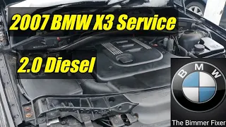 2007 BMW X3 2 liter Diesel Oil service and Air filter change