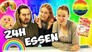 24 STUNDEN NUR REGENBOGEN ESSEN - RAINBOW FOOD für Kaan, Nina & Kathi den ganzen Tag | Vlog