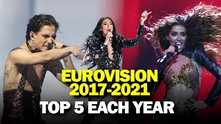 Eurovision 2017-2021: My Top 5 Each Year