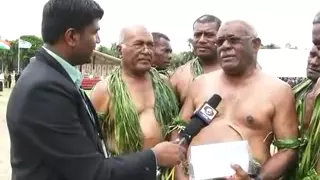 Walk-through: Participants of arrival ceremony for PM at Suva