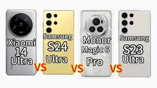 Samsung Galaxy S24 Ultra VS Xiaomi 14 Ultra VS Samsung Galaxy S23 VS Honor Magic 6 Pro 👍