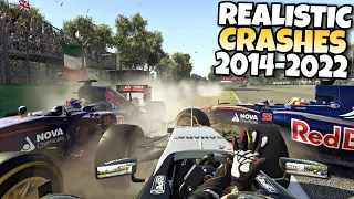 F1 REALISTIC CRASHES 2014 - 2022 #2