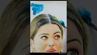 Beautiful water color painting of Aishwarya Rai #portrait#watercolor#bollywood#shorts