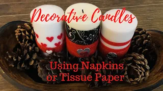 Decorative Candles Using Napkins or Tissue Paper