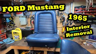 1965 Ford Mustang Coupe Interior Removal & Floor Pan Rust Check... Interior worth Restoring ???