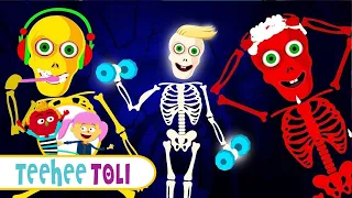 This is the way we Brush our Teeth | Funny Skeletons Dance by Teehee Toli