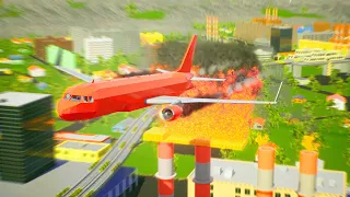 Lego Planes Fly In Giant FIREWALL! Lego Plane Crashes and Lego Airplanes Falls! (Brick Rigs) #152