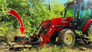 Front Mounted Brush Cutter On a Compact Tractor