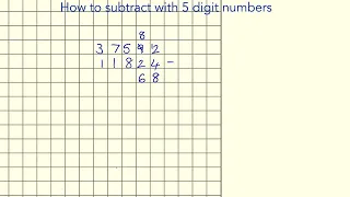 Subtraction - 5 digit numbers - regrouping