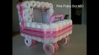 diaper,s stroller | diapers diy carriage | baby shower gift ideas