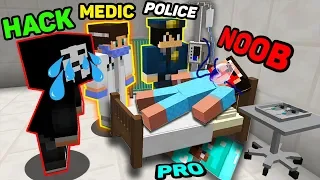 Minecraft NOOB vs PRO vs HACKER : NOOB WAS IN THE HOSPITAL! INVESTIGATION! IN MINECRAFT