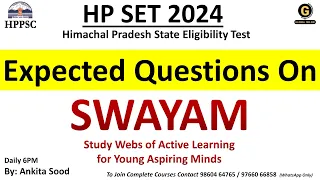 Swayam Portal in Teaching Aptitude for HP SET Paper 1 | Himachal Pradesh SET 2024