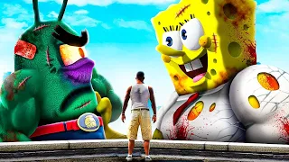 BOB ESPONJA GIGANTE VS PLANKTON GIGANTE EN GTA 5