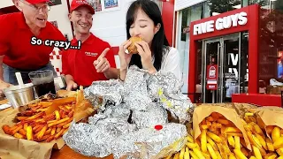 Five Guys 🔥 the top three burgers in the U.S. are all surprised by the hamburger eating show