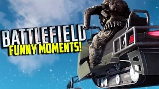 Battlefield 4 Funny Moments - Glitched Hover Tank, Snowmobile Trolling & Funny Moments!