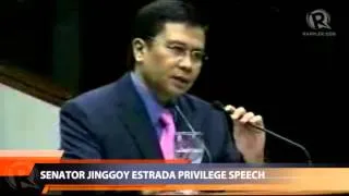 Senator Jinggoy Estrada's privilege speech