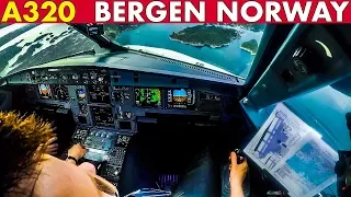 Piloting AIRBUS A320 into Bergen Norway