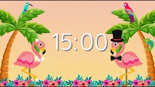 15 Minute Countdown Timer | Flamingo | Silent