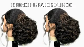 HOW TO DO FRENCH BRAID EUPDO WITH TENDRILS | SIMPLE BRAIDED TUTORIAL #louisihuefo #frenchbraids