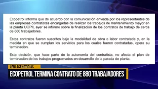 Ecopetrol termina contrato de 880 trabajadores