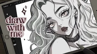 having fun with a different artstyle ✦ draw with me [real time process + chill music]