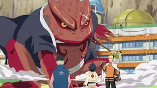 Himawari Kagum Melihat Gamabunta Asli yang di panggil Naruto dengan Kuchiyose - Boruto Episode 267