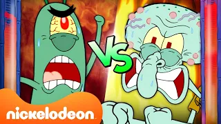 PLANKTON VS. SQUIDWARD: Who's Angrier? 😡 20 Minutes | Nicktoons