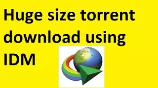 Huge Size Torrent download Using IDM