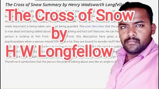 The Cross of Snow by Henry Wadsworth Longfellow |#pgtrb |#translation |#trending in tamil