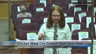 Man goes on rant about boneless chicken wings at city council meeting