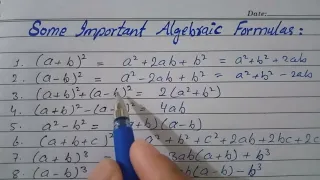 algebraic formulas || important algebraic formulae || algebraic expression | algebraic equations