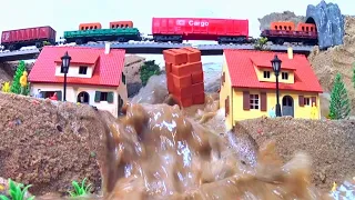 Dam Collapses Against Railway Models - Tsunami Dam Breach