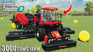 3000 COWS FARMER CREATES THE PERFECT SILAGE-BALER COMBO ($400,000 PROFIT!) Farming Simulator 22